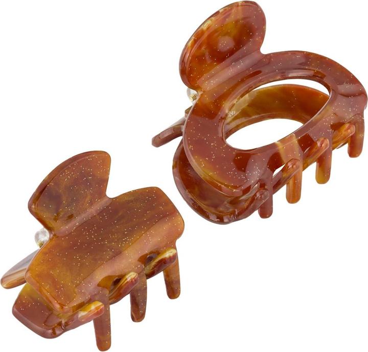 Trisa Hair - Marbled hair clips, brown gold (2 Stk.)