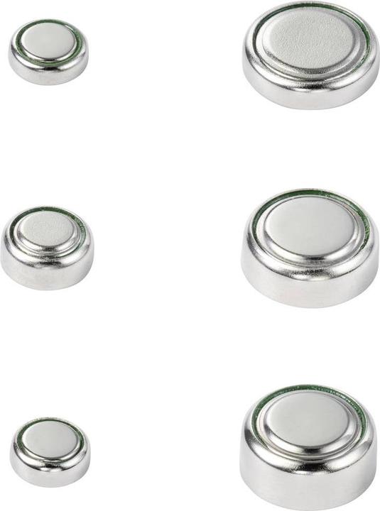Actual product image Voltcraft Button cell set 6 x AG1, 12 x AG3, 6 x AG4, 9 x AG10, 3 x AG12, 6 (13 pcs., AG12, A10, 4LR44, AG4, LR41, AG1)