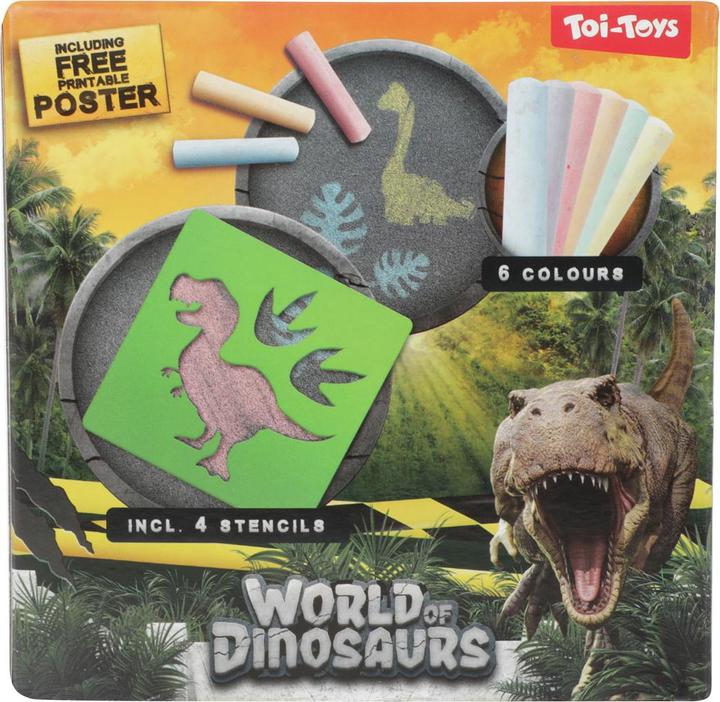 Produktbild Toi-Toys World of Dinosaurs Strassenkreide Dino mit Vorlagen, 10 Stück.