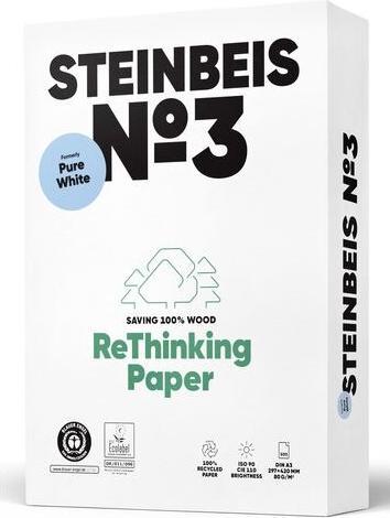 Steinbeis Copy Paper No.3 Rec. 80g white A3 500Bl (80 g/m², 500 x, A3)