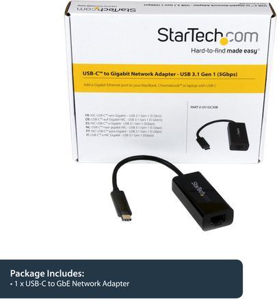 Produktbild StarTech USB-C to Gigabit Adapter (USB-C, RJ45 (1x))