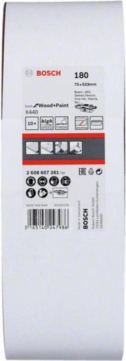 Immagine prodotto Bosch Professional Zubehör Nastro abrasivo PRO X440, 75 x 533 mm, G180 (180)