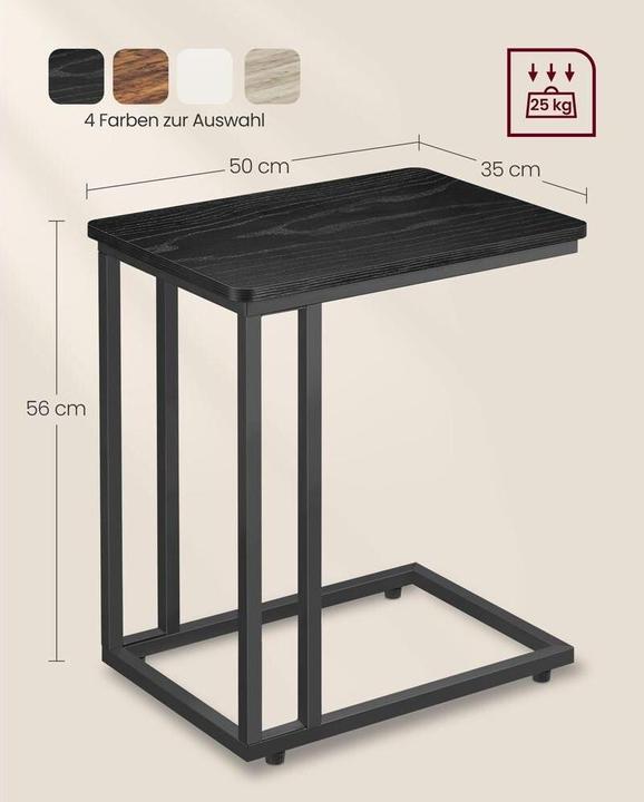 Produktbild Vasagle Beistelltisch mit Rollen 35 x 60 cm, Schwarz