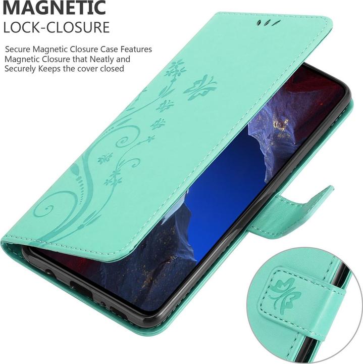Actual product image Cadorabo Case for Xiaomi Poco F5 Pro Flower Book (Xiaomi Poco F5 Pro)