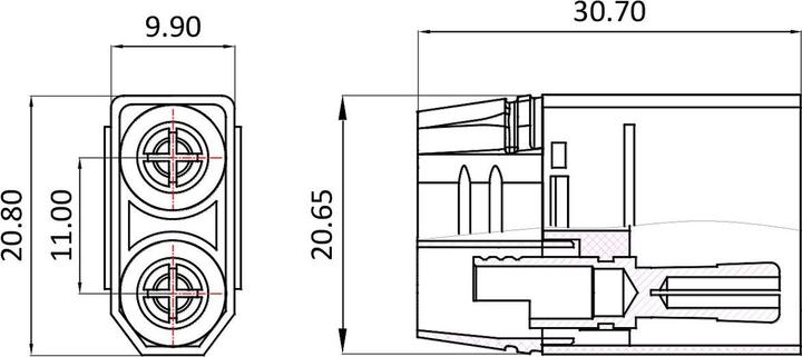 Produktbild Jamara Hochstromstecker/Buchse XT90 vergoldet Grip mit Isolierkappe 1 Paar