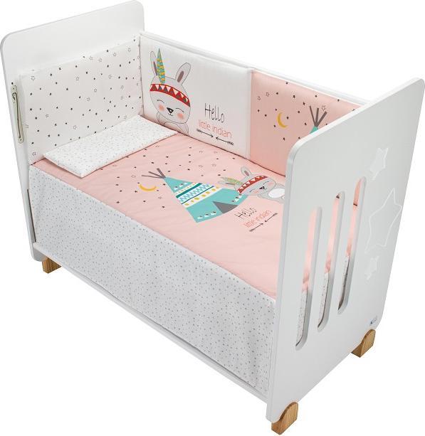 Actual product image Interbaby SET 3PCS. FOR COT 60X120: QUILT+NEST+PILLOW- JERSEY - PINK (60 x 120 cm)