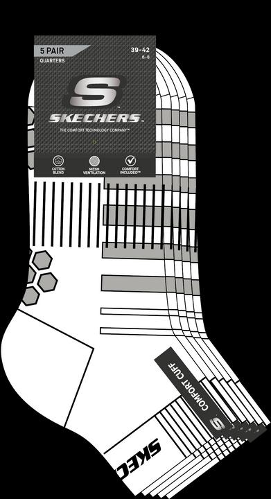 Actual product image Skechers Unisex mesh ventilation Quarter 5p (5-pack, 35, 38)