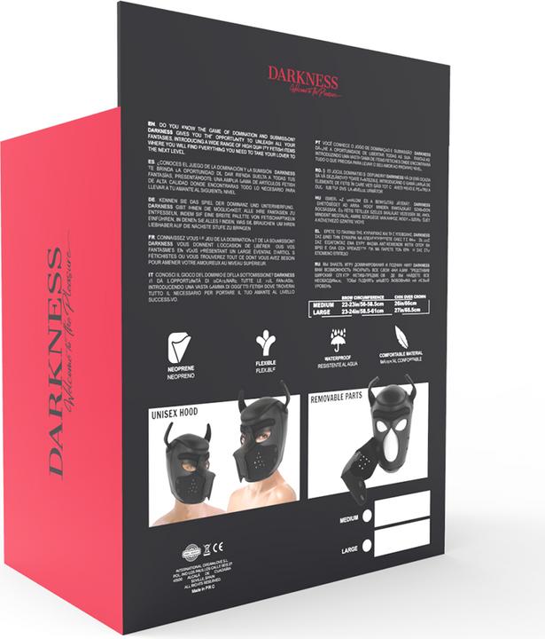 Actual product image Darkness Dog mask "Puppy Hood" with removable muzzle