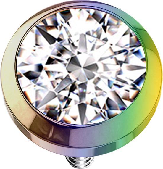 Produktbild Star Piercing Dermal Anchor farbig mit Kristall silber (Chirurgenstahl 316L)