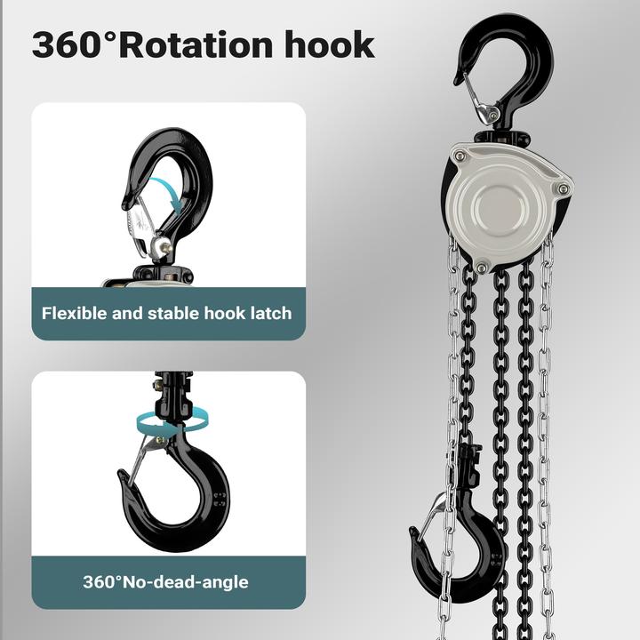 Actual product image Wiltec Kettenzug bis 1t Handkettenzug 5m Hubhöhe Tragmittel Hebezeug Hebelzug