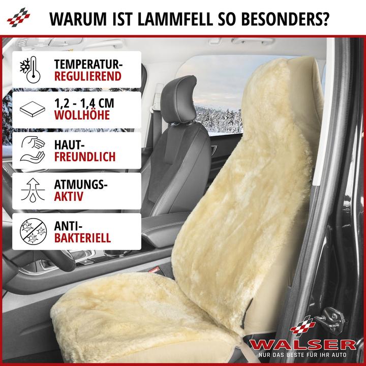 Immagine prodotto Walser Coprisedile auto Zoya Lambskin Singolo sedile Highback Zipp-It Beige