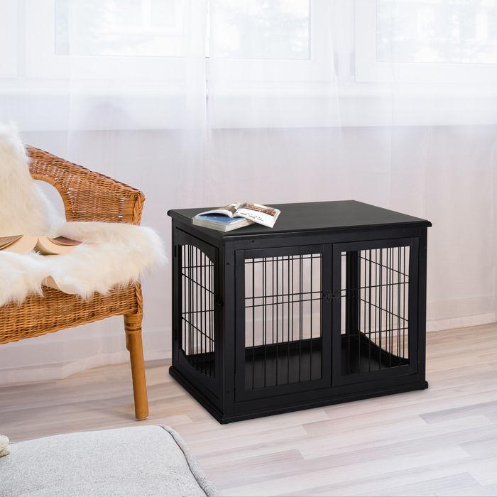 Produktbild Swisshandel24 Hundehütte Hundehaus Transportbox mit Tischoberfläche Kleintierkäfig für Innen Hundebox Tierkäfig Ha (Hund, Reflektoren, Faltbar)