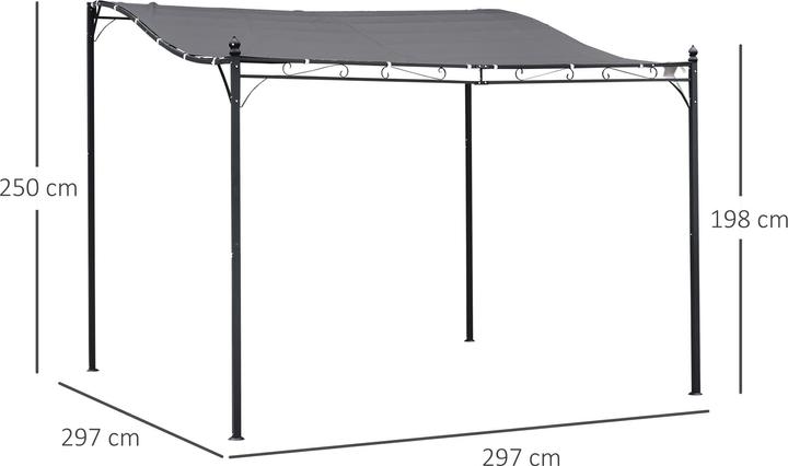 Produktbild Outsunny Gartenpavillon mit geschwungenem Dach (297 cm, 297 cm)