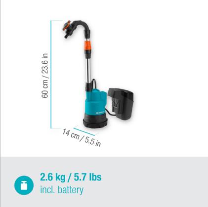 Image du produit Gardena Pompe à pluie à batterie (Pompe à baril de pluie)