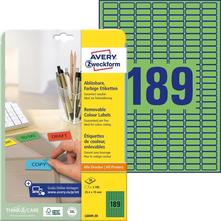 Produktbild Avery Organisationsetiketten grün