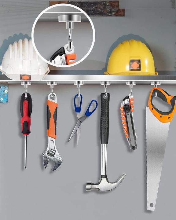 Actual product image Swissdetector Extra-strong neodymium magnetic hooks - 23Kg - X6