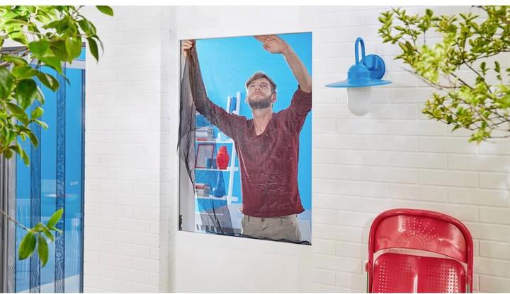 Produktbild tesa 3x Insektenschutz STANDARD für Fenster, mit Klettband, ohne Bohren (130 x 150 cm)