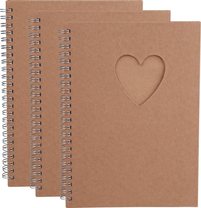 Image du produit VBS Pack XXL de 3 albums photo KRAFTPAPIER avec pages blanches (14.8 x 21 cm)