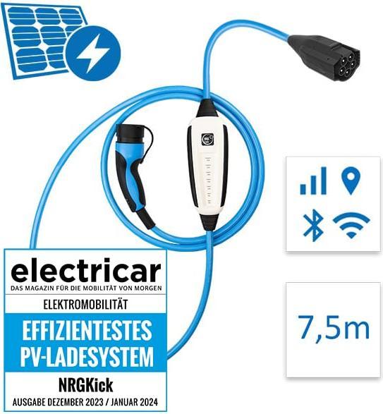 Image du produit NRGkick 32A Pure pour les utilisateurs SIM GSM/GPS/SIM standard 7,5m WLAN (Type 2, 22 kW, 32 A, CEE 32)