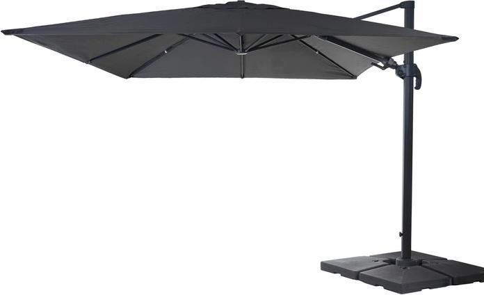 Produktbild Swisshandel24 Gastronomie-Ampelschirm, 3x4m (Ø5m) schwenkbar, Polyester/Alu 26kg anthrazit mit Ständer (3 m)