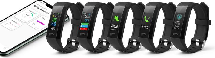 Actual product image Technaxx TX-HR7 Fitness Tracker With Integrated Pulse Function Uni Black (20 mm)