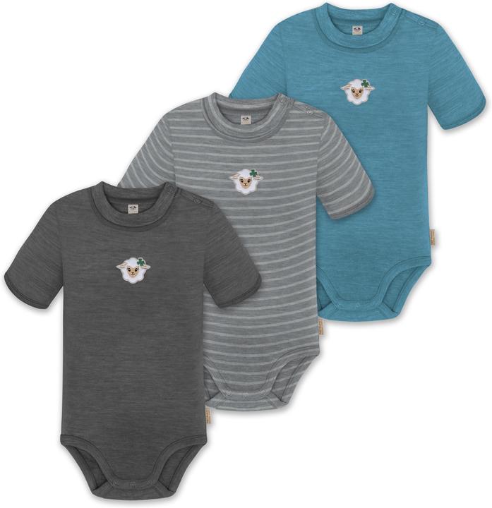 Normani 3er Set Baby Merino Kurzarmbody „Tihoi" - 9319