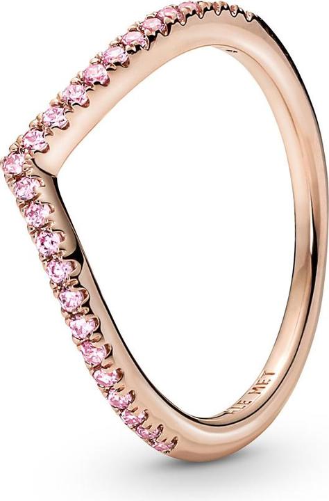 Produktbild Pandora 14kt Rose Gold Sparkling Wishbone Pink Ring (44)