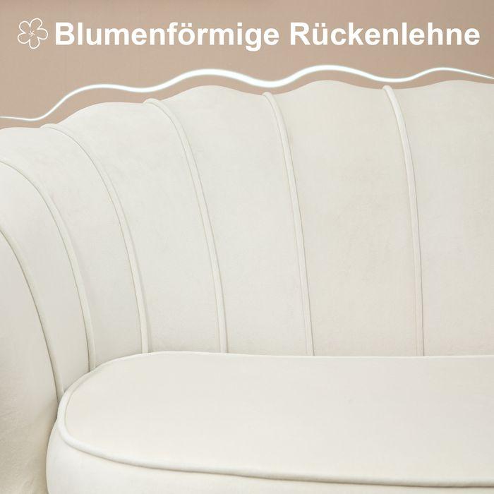 Produktbild Swisshandel24 2-Sitzer Sofa Couch, Polstersofa Samt, bis 150 kg, Creme
