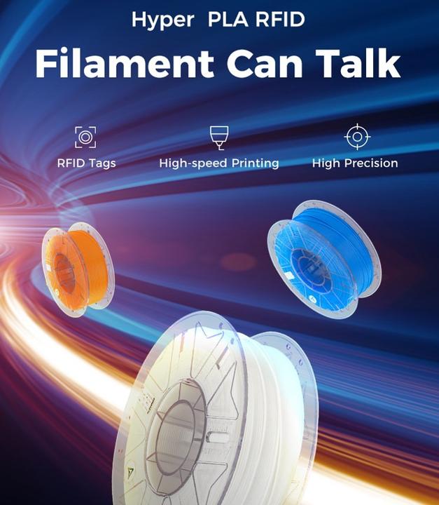 Actual product image Creality Filament PLA Hyper RFID Blau 1.75 mm 1 kg (PLA, 1.75 mm, 1000 g, Blue)