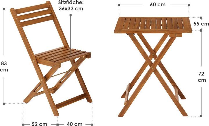 Produktbild Juskys 3-teilige Sitzgarnitur (56 cm)