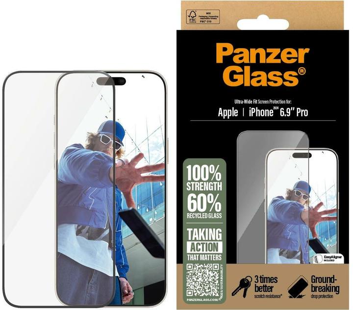 PanzerGlass Ultra-Wide Fit (1 Stück, Apple iPhone 16 Pro Max)