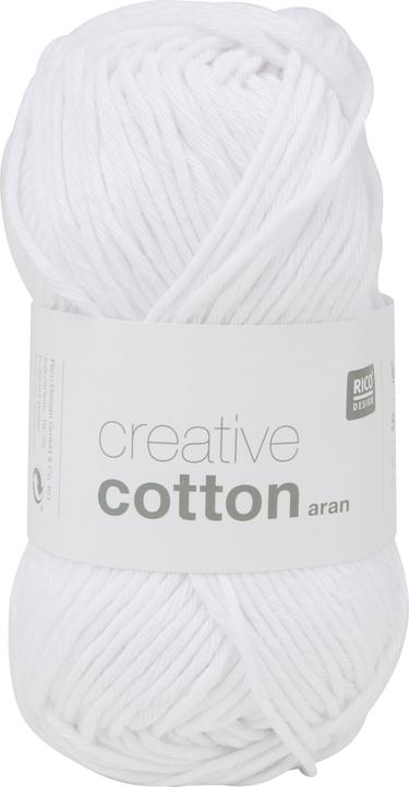 Rico Design Wolle Creative Cotton Aran 50 g, Weiss (85 m)