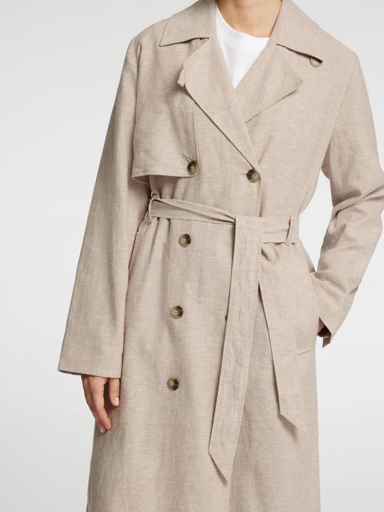 Produktbild Selected Femme Zweireihiger Leinenmix Trenchcoat (40)