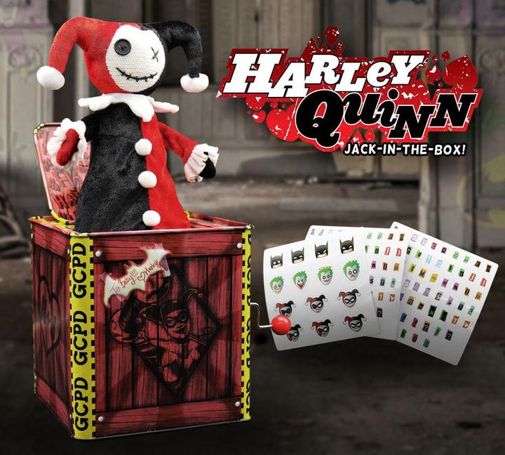 Actual product image Geek X DC Comics "Jumping Devil Harley Quinn" music box