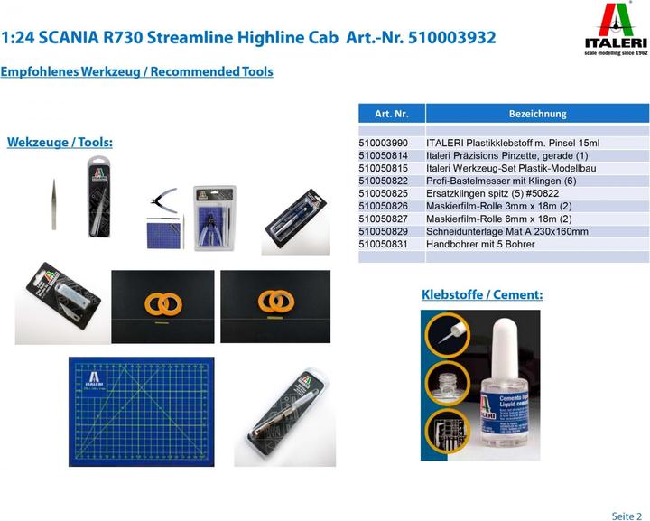 Produktbild Italeri Scania R730 Streamliner Highl. Cab.