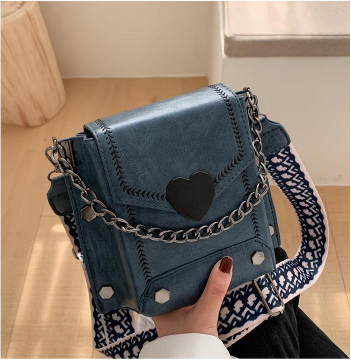Produktbild Only-Bags.Store Retro Mini Crossbody Bag, Mode Öl PU Leder Handytasche, Nieten Dekor Quadrat Geldbörse