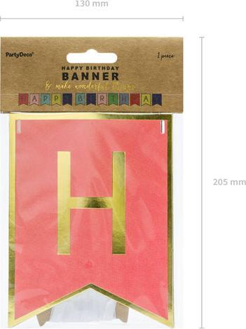 Actual product image Partydeco Letter chain Happy Birthday colourful