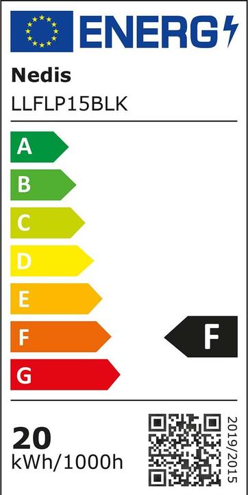Etichetta energetica Nedis Proiettore LED - 4000 K - Flusso luminoso nominale: 1620 lm - 20 kWh - IP44-1.00 m - Classe (1620 lm, IP65)