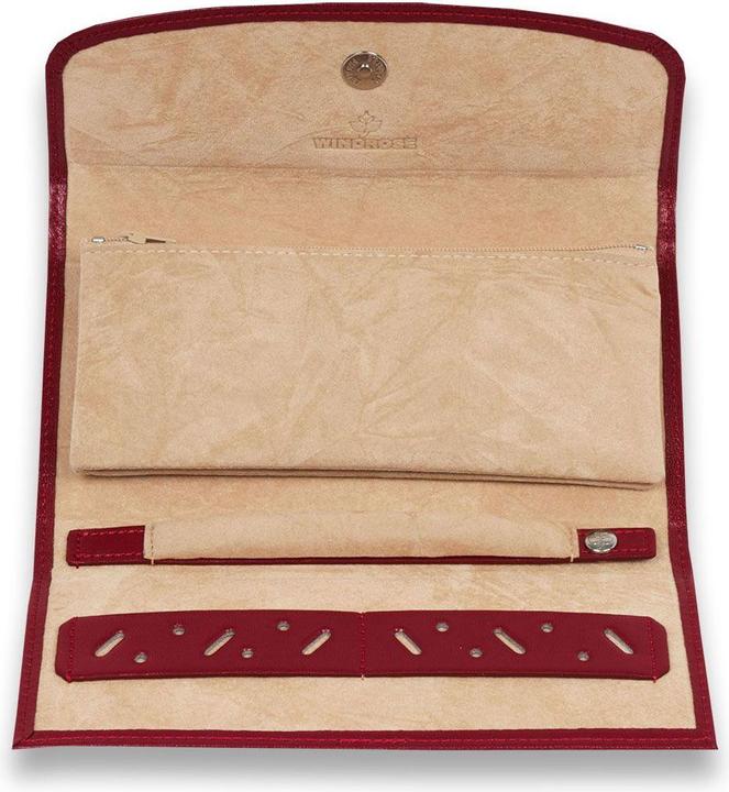 Actual product image Windrose Merino jewellery roll leather 20 cm