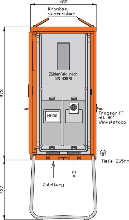 Walther Werke WAL WA0011 Connection cabinet 55 kVA/1 outgoing circuit
