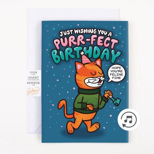 Actual product image Joker Greeting Endless music card Cool Cat Birthday - (1 pcs.)