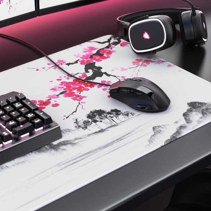 Actual product image Titanwolf Gaming Mouse Pad, 900 x 400mm XXL Speed Gaming Mouse Mat, Mousepad Extra Large Surface, Ink Sakura (XXL)