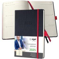 Image du produit Sigel Agenda semainier 2025 C2564 1W/2S rouge 21.3x14.8cm (A5, Allemand)