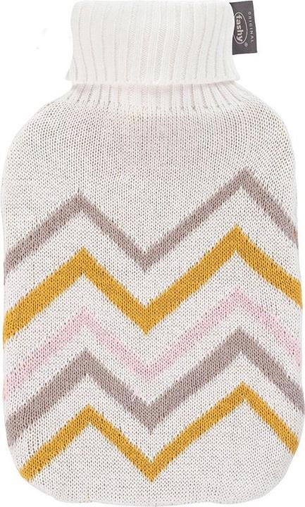 Produktbild Fashy Wärmflasche Strickbezug Baumwolle Zickzack beige (2 l)