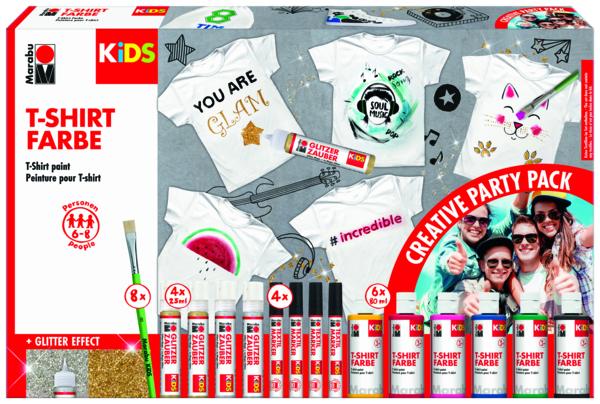 Marabu KiDS T-Shirt Party Pack (Multicolore, 80 ml)