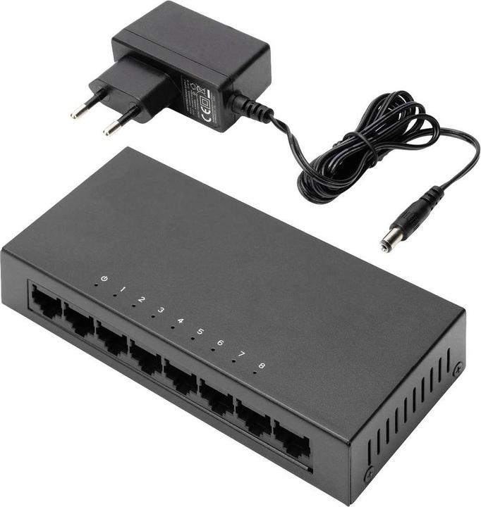 Produktbild Digitus 8-Port Switch, 10/100 Mbps Fast Ethernet, Unmanaged (8 Ports)
