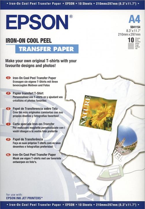 Epson S041154 Iron-on-transfer Papier (124 g/m², A4, 10 x)