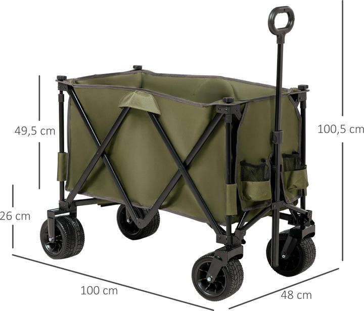 Produktbild Outsunny Bollerwagen mit Seitentasche (100 kg)