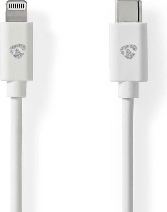 Image du produit Nedis Lot de 2 câbles de charge pour iPhone, Lightning, câble, USB-C, MFi Certified, 2 m, blanc (2 m, USB 2.0)