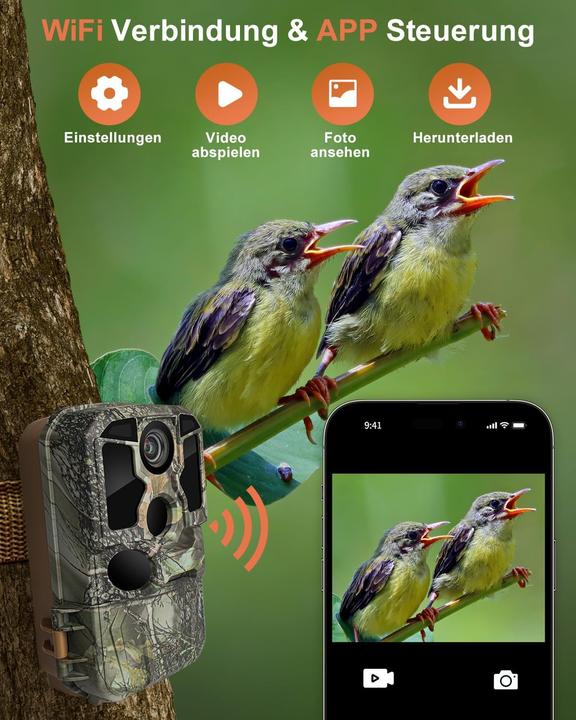 Immagine prodotto KJK 4K Wildkamera mit Nachtsicht